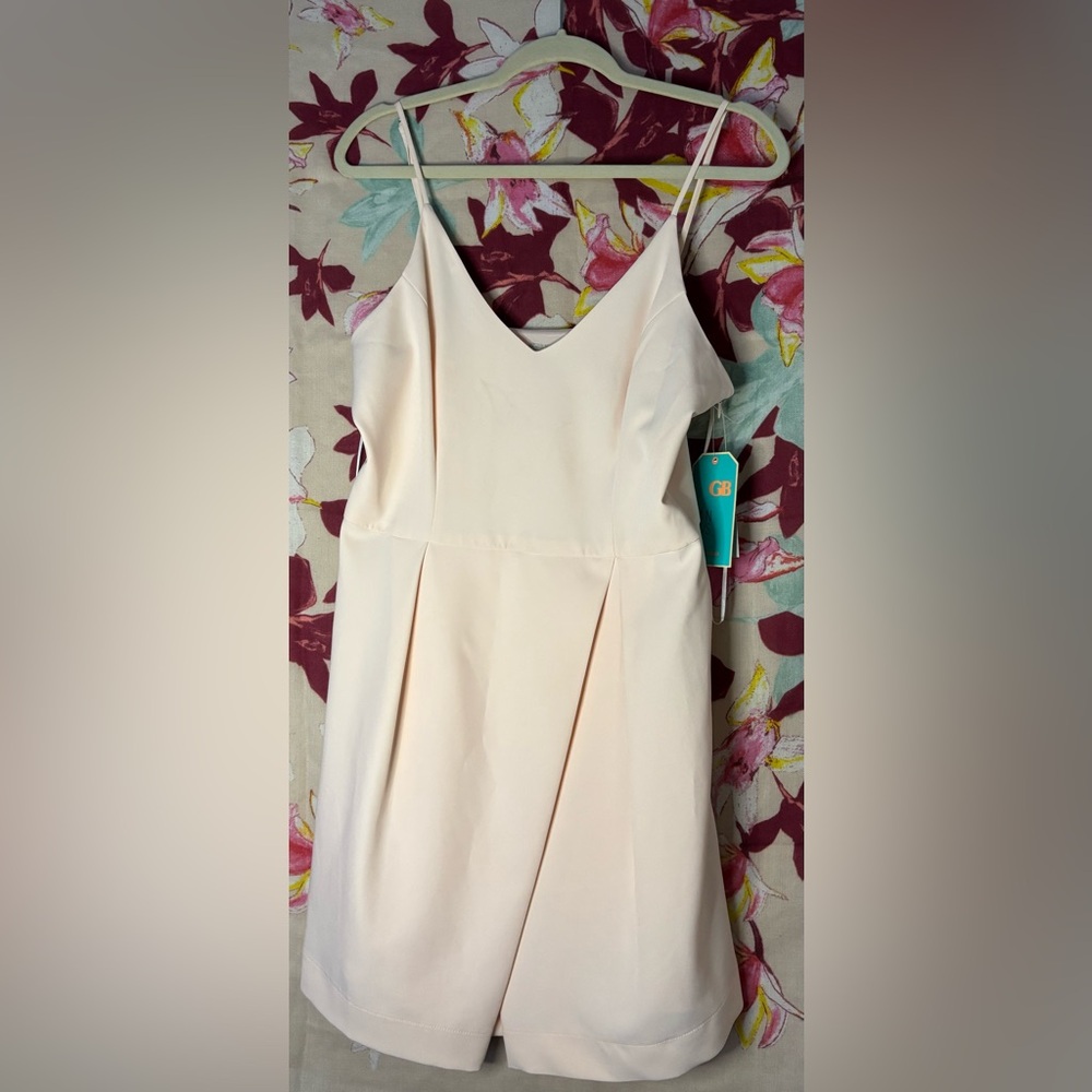 Pink Mini Dress with V-Neckline